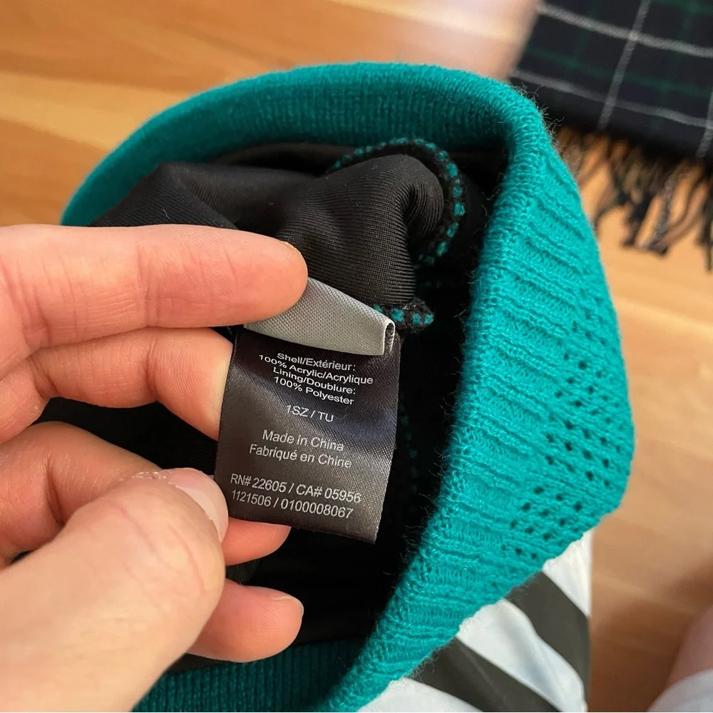 Bundle Of Topman Plaid Scarf & Champion Teal Crochet knitted Beanie One Size